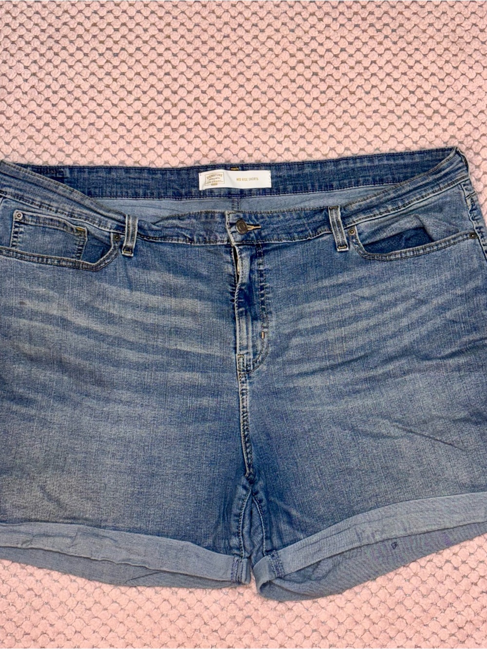Levi's Light Blue Rolled-Hem Denim Shorts